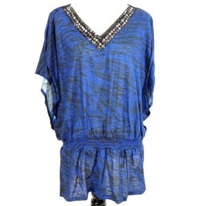 FADED GLORY Women Blue & Black Blouse Size 3X